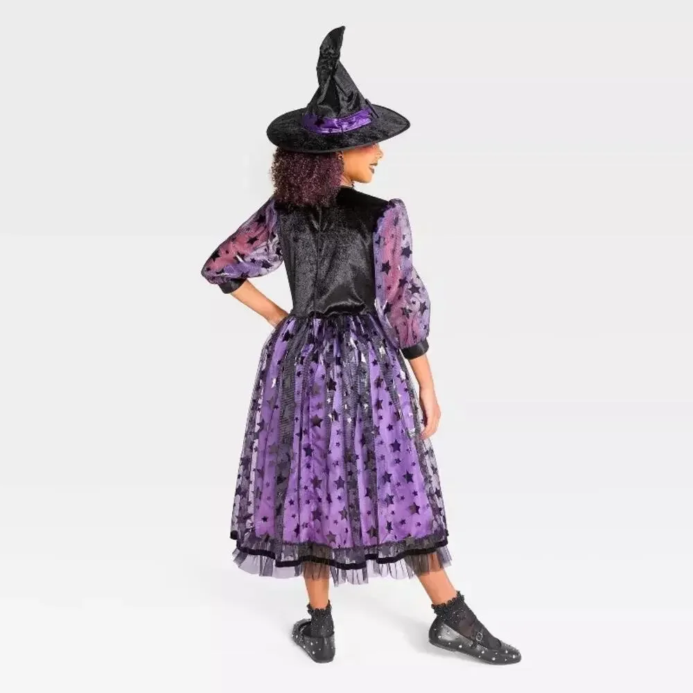 Kids' Light-Up Starlight Witch Halloween Costume Dress Size S 6-7